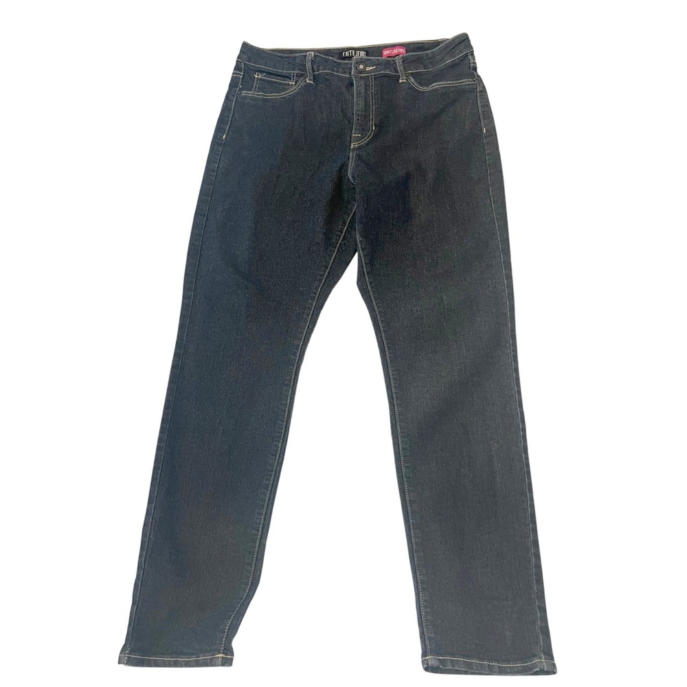 Faith Jeans Womens 12 Dark Wash Straight Leg Denim Stretch Blue Pants